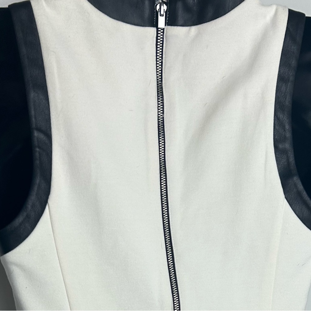 White Dress with Black Leather Trim *NWT - Picture 16 of 16